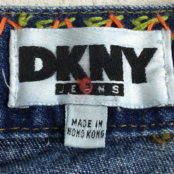 Vintage DKNY JEANS high waisted embroidery hippie - Picture 12 of 16